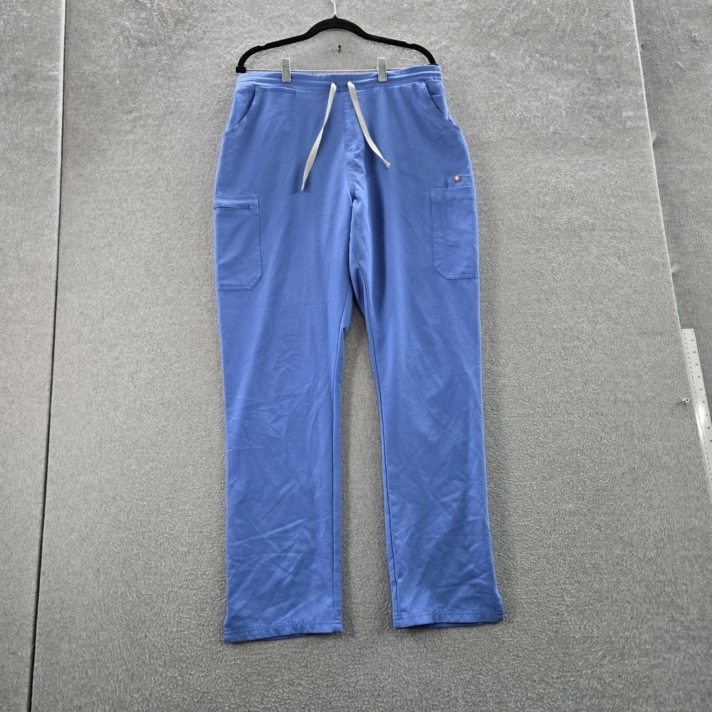 FIGS Women Scrub Pants L/T Blue Yola Skinny Cargo PO#1518 31